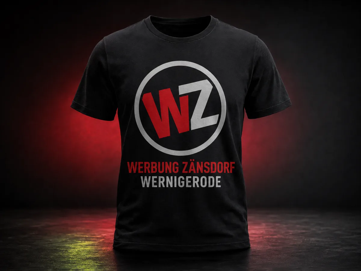 Bedrucktes schwarzes T-Shirt als Beispiel für T-Shirt-Druck in Wernigerode